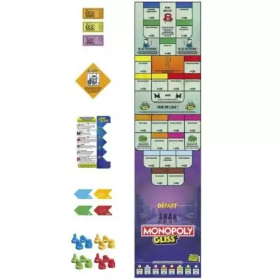 Monopoly Gliss', Jeu de Groupe Familial pour Enfants, Ados et Adultes, a partir de 8 Ans, 2 a 8 Joueurs, 20 Minutes en Moyenne,
