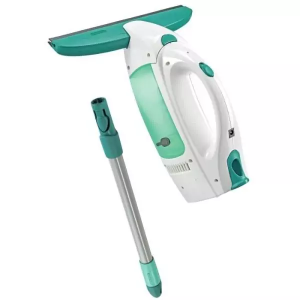 Nettoyeur pour vitre avec manche Leifheit Dry & Clean 51001, set avec manche de 43cm pour un nettoyage sans traces, autonomie 38