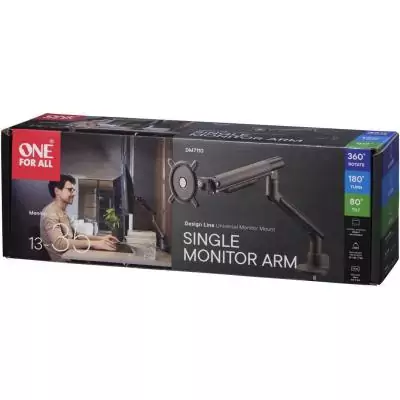 Support moniteur Dynamic - ONE FOR ALL - Vesa 100 - Simple Bras - 13 et 32'' - 8kgs max - Hauteur réglable - Noir