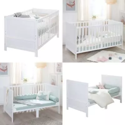 Lit bébé évolutif - 70 x 140 cm - ROBA - EASY SLEEP - Blanc laqué