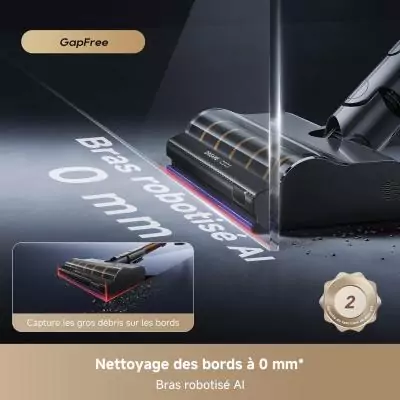 DREAME V30 - Aspirateur Balai sans Fil - Nettoyage des Bords a 0 mm - Puissance 330 AW - Filtration a 99,99%