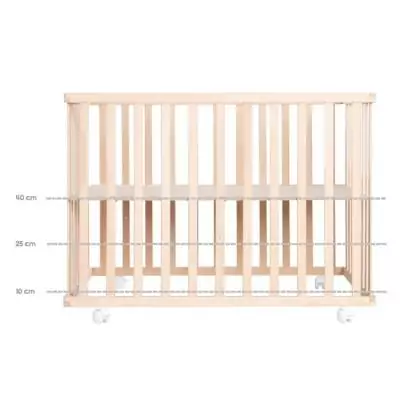 Parc bébé - ROBA - 75 x 100 cm - Tapis de parc 'Roba Style' gris inclus - Roulettes - Bois naturel Parc bébé - ROBA - 75 x 100 cm - Tapis de parc 'Roba Style' gris inclus - Roulettes - Bois naturel