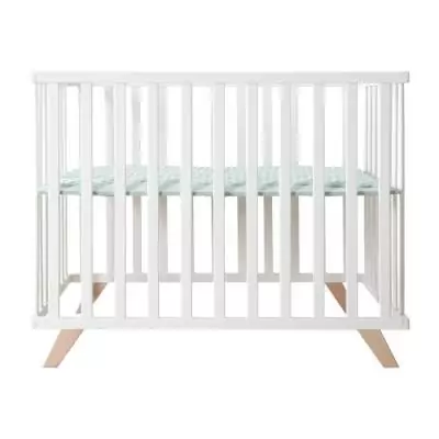 Parc bébé - ROBA - 75 x 100 cm - Tapis de parc 'Lil Planet' vert givré inclus - Blanc