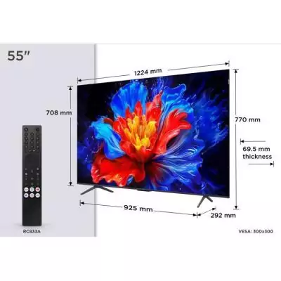 TCL 55P8K - TV QLED 55 (140 cm) - 4K UHD 3840x2160 - 144 Hz - Dolby Vision - Google TV - 4xHDMI 2.1 - WiFi