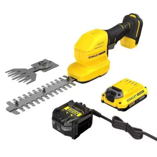 Taille-haie et cisaille a gazon sans fil + batterie 2Ah + chargeur - Stanley Fatmax - STCSS20D1-QW - 18V - Lames interchangeable