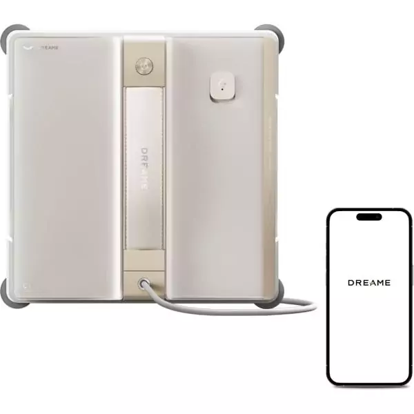 DREAME C1 - Robot Laveur de Vitres - Protection et Sécurité Fiables - Technologie CornerClean - Nettoyage Humide Minutieux