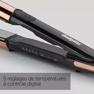 Lisseur Babyliss Babyliss ST482E - straight & curl brillance - 5 températures jusqu'a 235°C - Plaques 28 mm en titane véritab