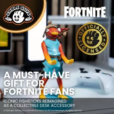 Figurine Fortnite Poiscaille - EXQUISITE GAMING - Cable Guys - Câble USB inclus - Support smartphone ou petit accessoire - 20 c