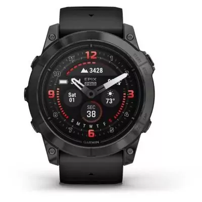 GARMIN - Epix Pro (Gen2) - Montre connectée a haute performance - 51 mm - Acier, Gray avec bracelet noir