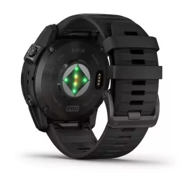 GARMIN - Epix Pro (Gen2) - Montre connectée a haute performance - 51 mm - Acier, Gray avec bracelet noir