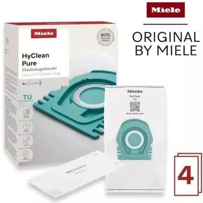 Sac aspirateur - MIELE - HyClean Pure TU - 4 sacs - 3,5 L - Compatible Guard S1 et Guard L1 - Turquoise