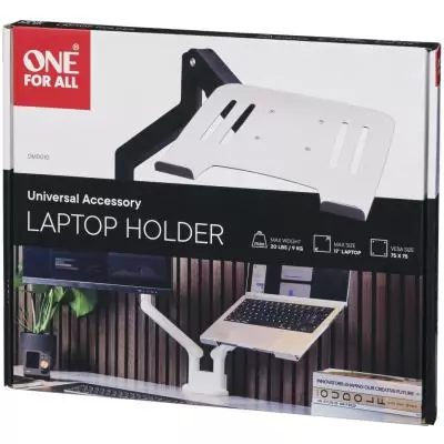 Support pour ordinateur portable - ONE FOR ALL - Vesa 75 - 10 a 17'' max - 9 kgs max - Rebord et sangle de sécurité