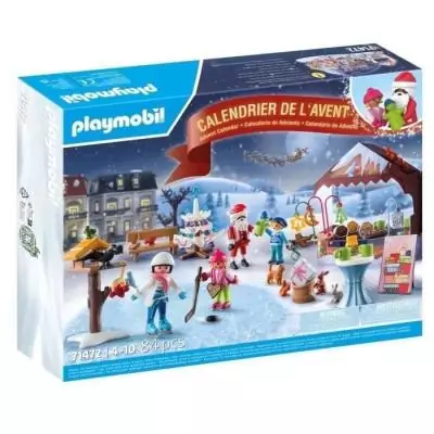 PLAYMOBIL 71472 Calendrier de l'Avent Marché de Noël, 24 surprises, 84 pieces, Des 4 ans
