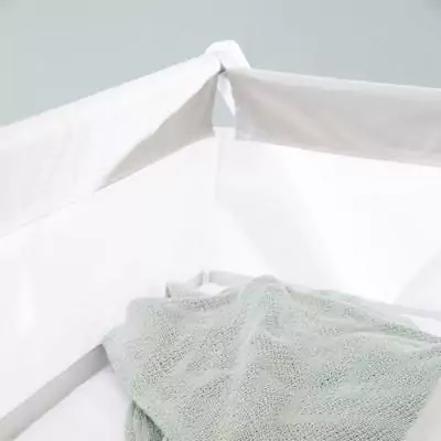 Berceau Cododo Pliable - ROBA - Toile et maille - Matelas et roulettes a freins - 90 x 45 cm - Gris / Blanc