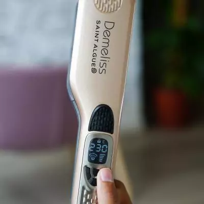 Lisseur vapeur - SAINT ALGUE - Coffret Demeliss TITANIUM SMOOTH RITUAL - Brosse démelante - Or