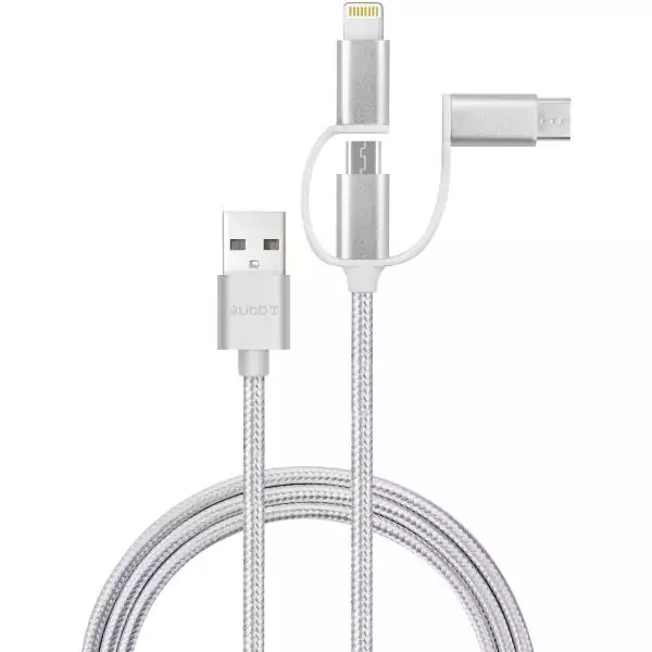 Câble 3 en 1 - AUTO T - 540206 - Micro-USB - Apple - USB-C