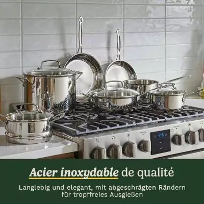 Batterie de cuisine - Tous feux dont induction - CUISINART - 77-11G - Acier inoxydable - 11 pieces