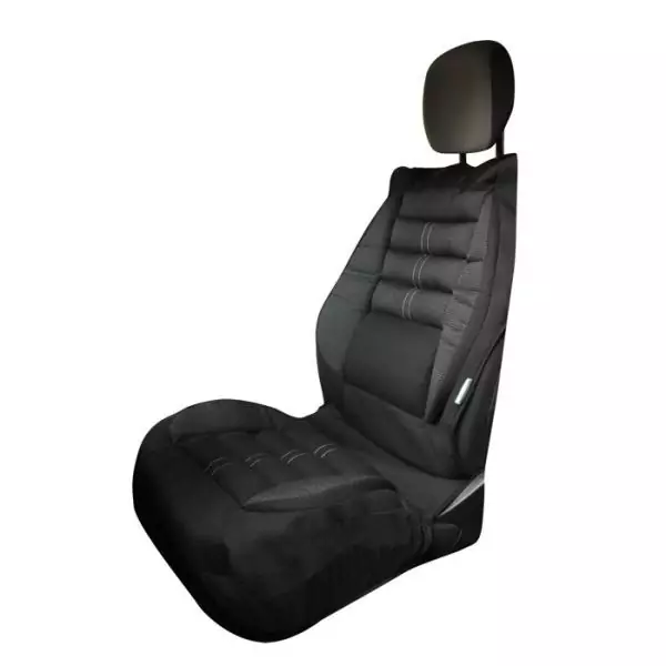 Couvre-siege - KINE TRAVEL - Confort intégral - Noir - Compatible airbags - Mousse haute qualité