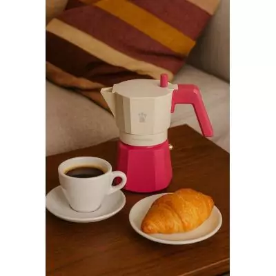Cafetiere italienne - PEZZETTI - FUTUREXPRESS - Aluminium - 3 tasses - Fuschia