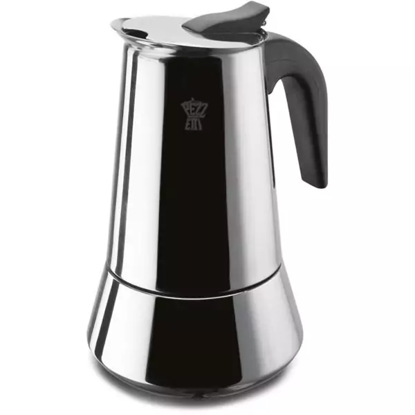 Cafetiere italienne - PEZZETTI - STEELEXPRESS - Acier inoxydable - 6 tasses - Tous feux dont induction - Argent