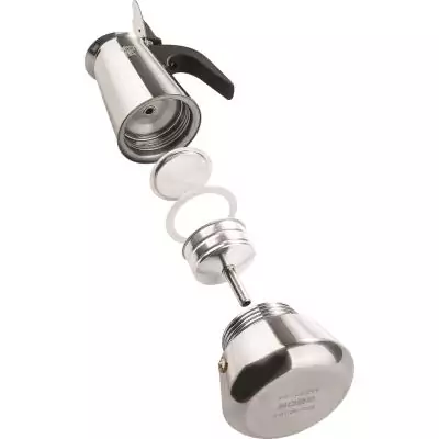 Cafetiere italienne - PEZZETTI - STEELEXPRESS - Acier inoxydable - 6 tasses - Tous feux dont induction - Argent