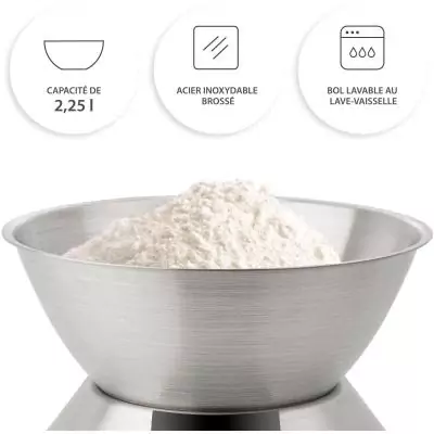 Balance de cuisine digitale - ADE - HANNA - Acier inoxydable/Plastique - 23 x 16,5 cm- Inclus 3 piles AAA