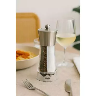 Moulin Sel-Poivre 2-en-1 - BISETTI - Dual Big Acryl - Inox