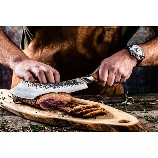 Couteau de boucher- FORGED - KATAI - Acier VG10 - Manche en bois de racine - L 25,5 cm