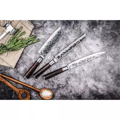 Couteau a pain - FORGED - SEBRA - Acier japonais 440C - Manche en bois Dalbergia - L 20,5 cm