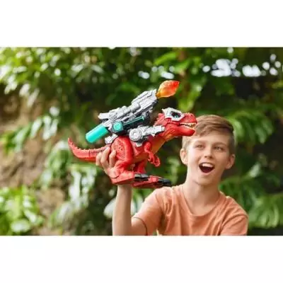 Dino Robotique - ZURU - Dino Wars Giant Battling T-Rex - Mega-Rex avec armure, rugissements et mouvements réalistes