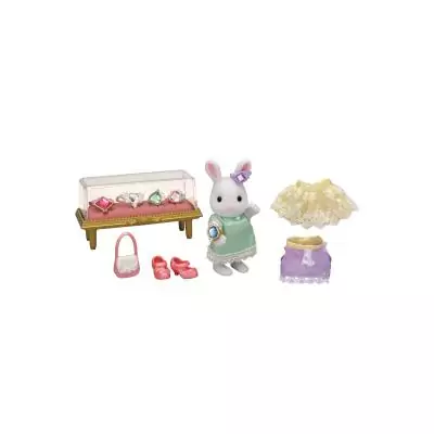 Sylvanian Families La valisette de mode et grande sœur Lapin neige