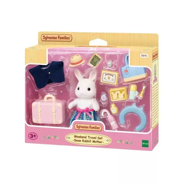 Figurine miniature - Maman Lapin neige et sa valise de weekend - SYLVANIAN FAMILIES