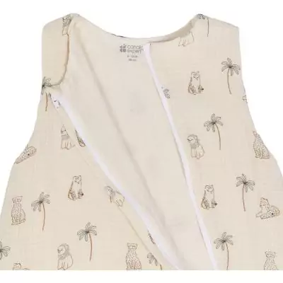 Douillette été - CANDIDE - 90 cm - 9/24 mois - Blanc imprimé lange tigre