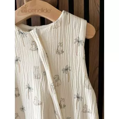 Douillette été - CANDIDE - 90 cm - 9/24 mois - Blanc imprimé lange tigre