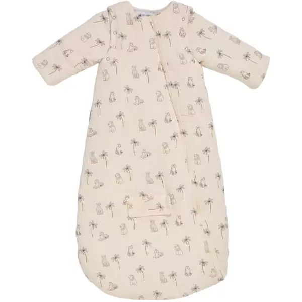 Douillette nomade - CANDIDE - 90 cm - 9/24 mois - Manches amovibles - Blanc imprimé lange tigre