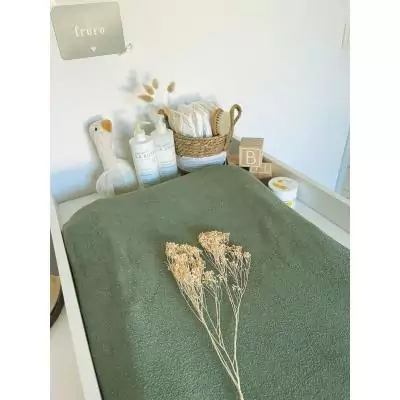 Housse de matelas a langer - CANDIDE - Eponge - 50 x 75 cm - Kaki