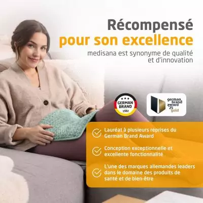 Coussin chauffant ultra doux - MEDISANA - HP 517 - 100 W - 4 réglages - Vert