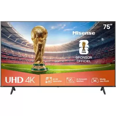 Hisense 75A6Q - TV LED 75 (189 cm) - 4K UHD 3840x2160 - HDR10+ - TV connecté - 3xHDMI 2.1 - WiFi