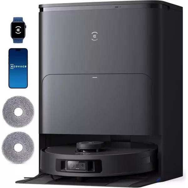 ECOVACS Deebot T30s Pro Gen2 - Aspirateur Robot Laveur avec Station - 13500 Pa - Brosse ZeroTangle - Nettoyage a l'eau Chaude