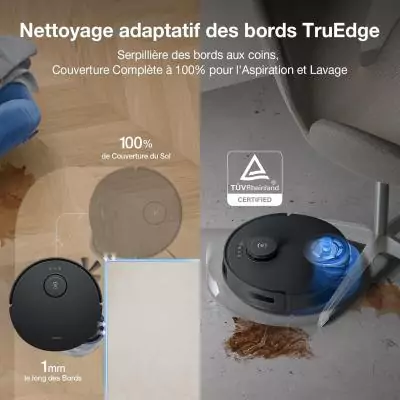 ECOVACS Deebot T30s Pro Gen2 - Aspirateur Robot Laveur avec Station - 13500 Pa - Brosse ZeroTangle - Nettoyage a l'eau Chaude