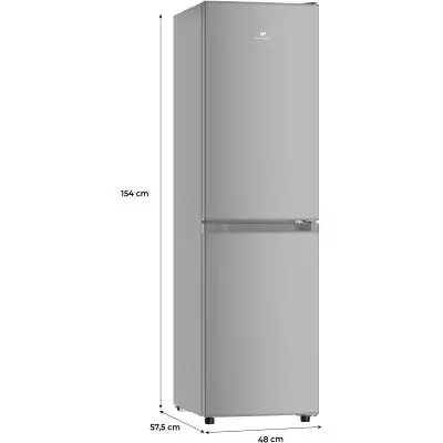 Réfrigérateur congélateur bas - CONTINENTAL EDISON - CEFC193NFS3 - Classe E - 193L - L48 x P57,5 x H154cm - Silver