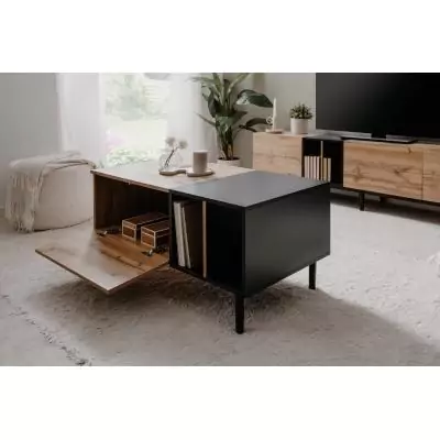 Table basse - LONA - Rectangulaire - Chene artisan / Noir - 100 x 46,5 x 55 cm