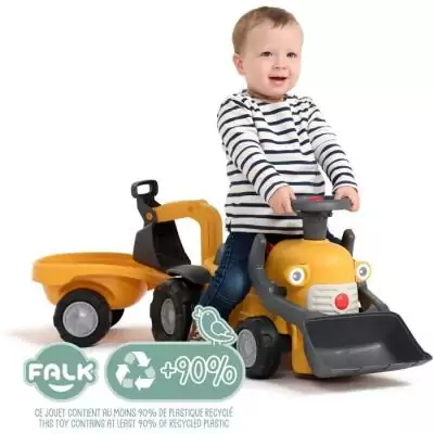 Porteur Chantier Marcel - FALK - Pelle frontale, excavatrice - Jaune - Fabriqué en France - 90% de plastique recyclé - Des 12