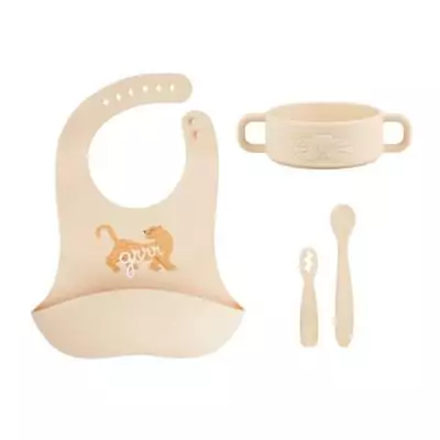 Babymoov - Coffret Premiers Repas Bébé Silicone - Vaisselle Diversification Alimentaire - Développé avec Ergothérapeute - M