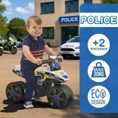 Draisienne Moto Police - FALK - Larges roues et Guidon directionnel - Fabriqué en France - 40% de plastique recyclé - Des 2 an Draisienne Moto Police - FALK - Larges roues et Guidon directionnel - Fabriqué en France - 40% de plastique recyclé - Des 2 an