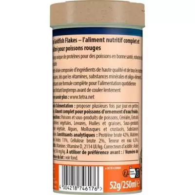 Tetra Goldfish Flocons - TETRA - Aliment complet en flocons pour poissons rouges - 250 ml Tetra Goldfish Flocons - TETRA - Aliment complet en flocons pour poissons rouges - 250 ml