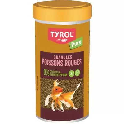 Aliment poisson - TYROL - Granulés insectes pour poissons rouges - 250 ml - 4 insectes, sans colorants, sans céréales