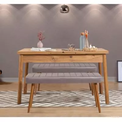 Table a manger - SANTIAGO - Extensible - Rectangulaire - 4 personnes - 120 x 77 x 75 cm - Pin atlantique Table a manger - SANTIAGO - Extensible - Rectangulaire - 4 personnes - 120 x 77 x 75 cm - Pin atlantique