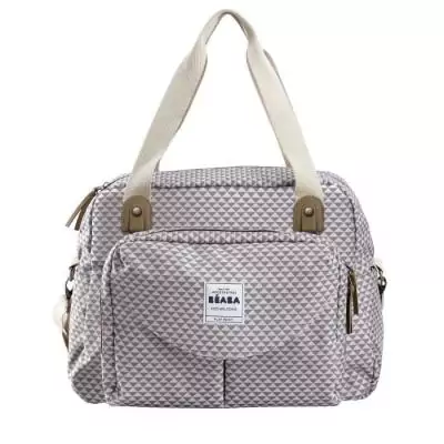 BEABA, Sac a langer Genéve II, Modulable, Grande contenance, Rangements multiples, Pochette avant amovible, Gris