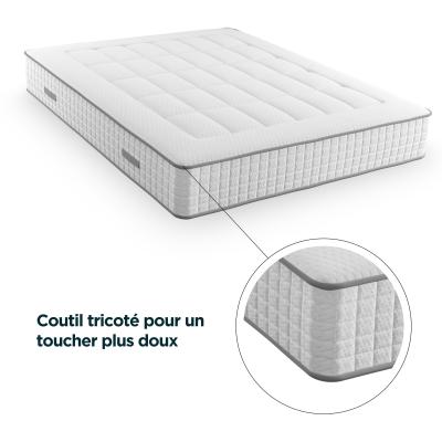 MODAMS GeoFlex 180 x 200 - 720 Ressorts ensachés - Mousse PU 24kg/m² - 7 zones - Respirant - Déhoussable - Réversible - Ep.
